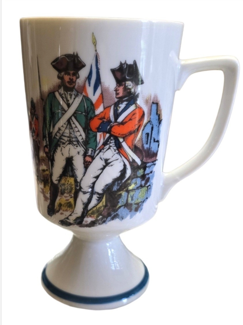 Vintage Fred Roberts Revolutionary War pedestal mug